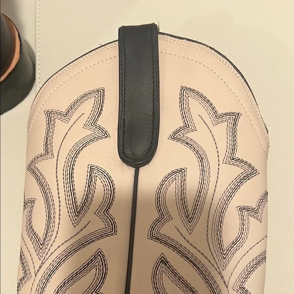 Lane Boots - Classic Square Boot - Jet Black and Pale Ivory - Striking, Stylish - Picture 8 of 10